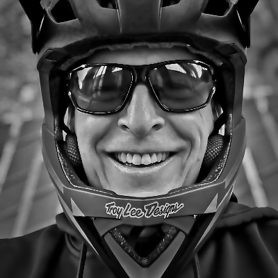 John Garrish on bike